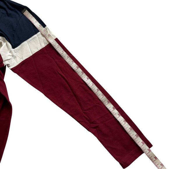 Marine layer jacob LS crew Mens Colorblock Long Sleeve Tee sz Medium red navy - Picture 6 of 11